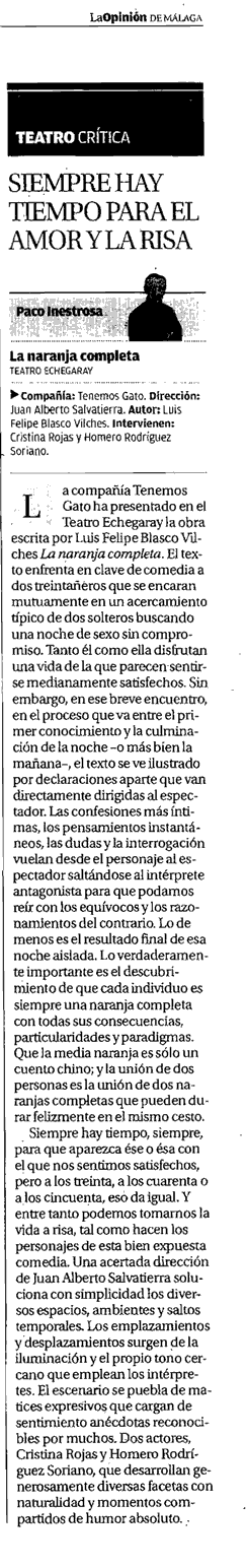 Artículo en La Opinón de La naranja completa