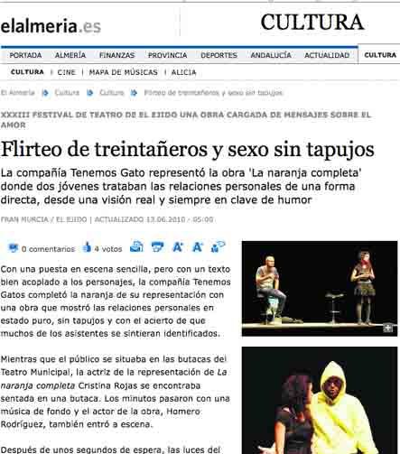 Artículo de El Almería sobre la función en El Ejido