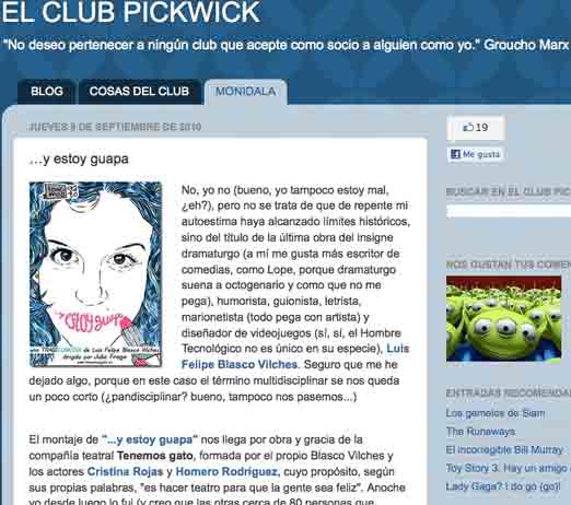 '... y estoy guapa' en El Club Pickwick